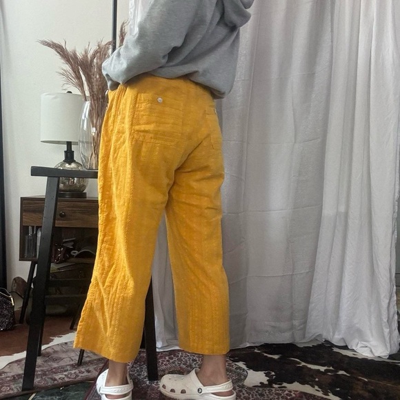 Sundance ✨🌞🌅🌼 mustard yellow wife leg flowy ladies trousers - size largeSOLD - Picture 4 of 8